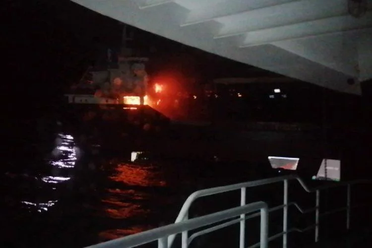 Sinop açıklarında yük gemisinde yangın çıktı