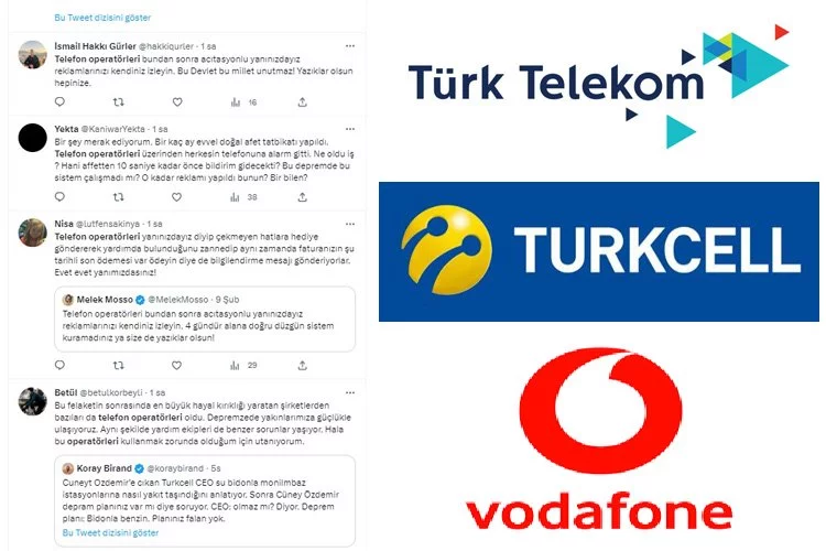 Türkcell, Vodafone ve Türk Telekom’a deprem tepkisi: Yazıklar olsun