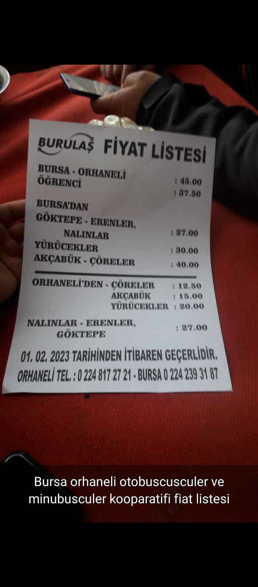 Bursa Orhaneli'de ulaşım ücretleri zamlandı
